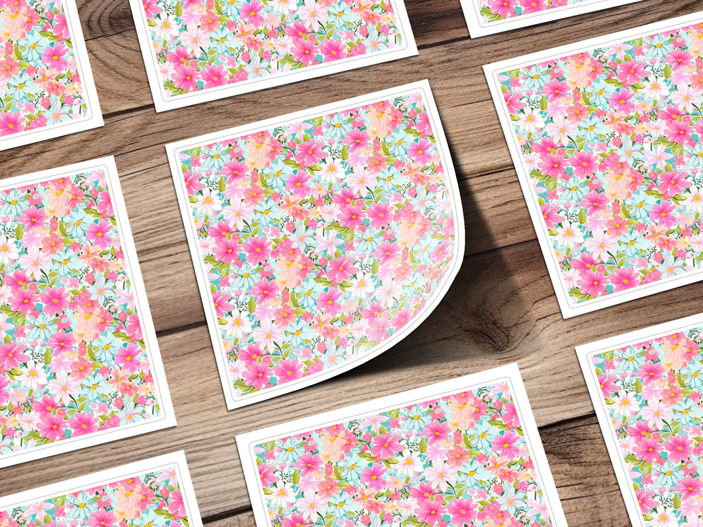 Vibrant Floral Pattern Design Square Paper Product