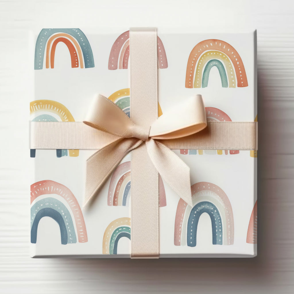 Pastel Rainbow Pattern Gift Box Wrapping Paper