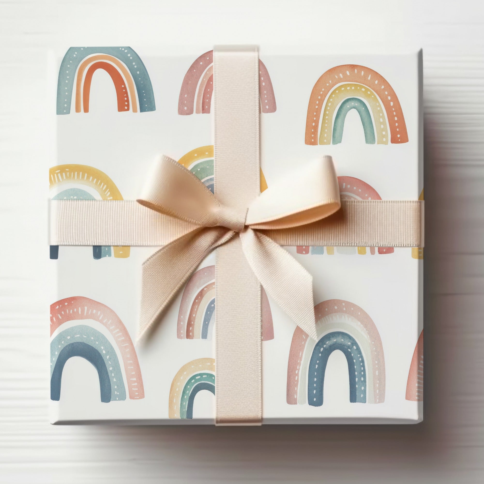 Pastel Rainbow Pattern Gift Box Wrapping Paper