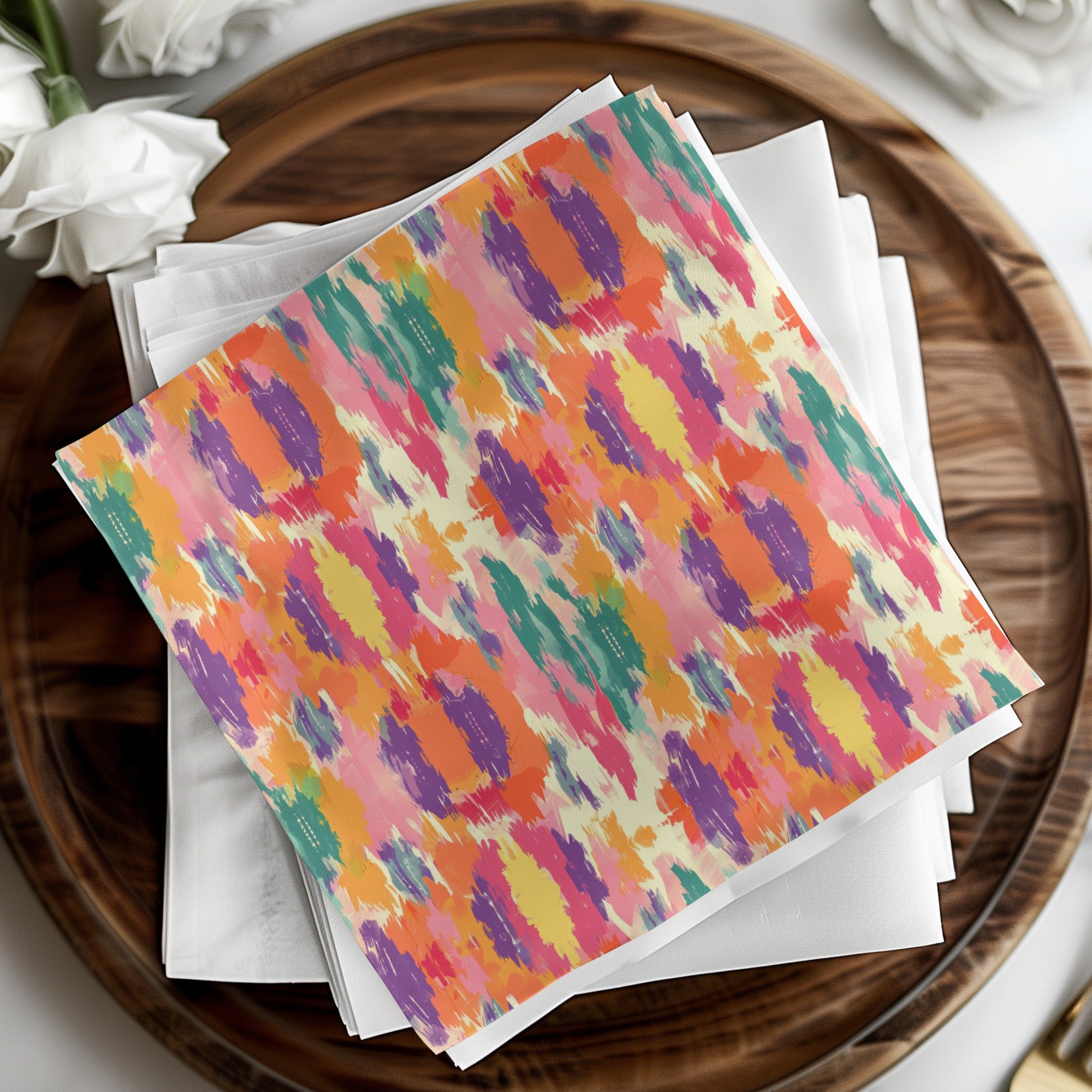 Vibrant Abstract Colorful Pattern Napkin Set Product