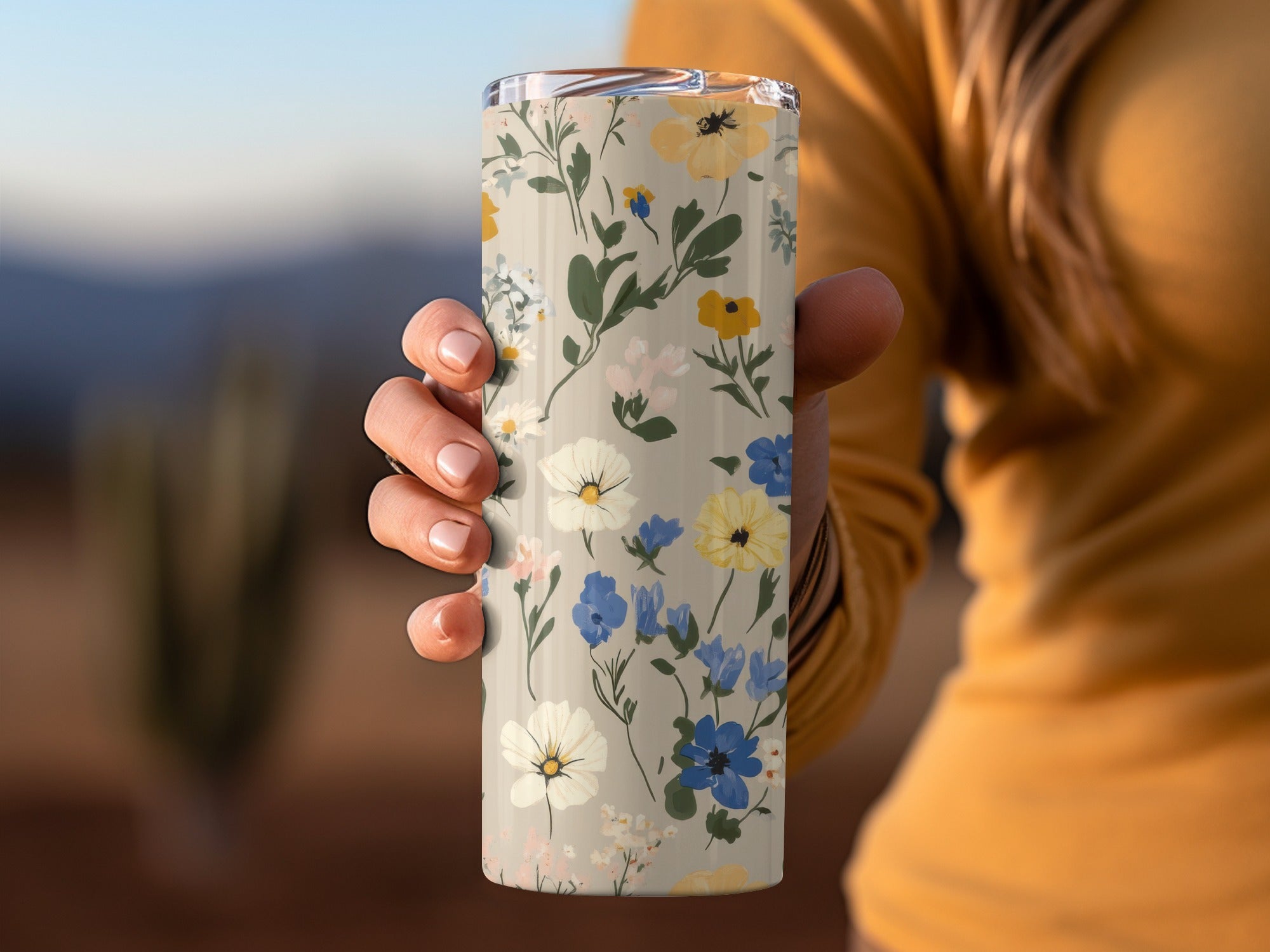Floral Print Insulated Travel Tumbler Drinkware