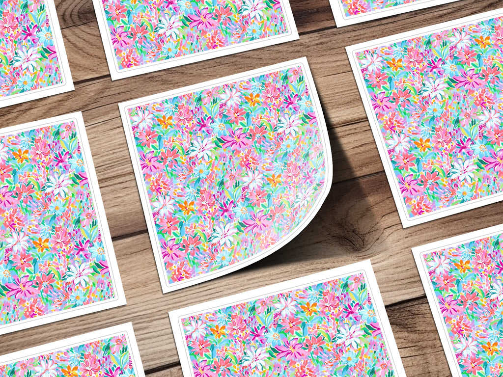 Colorful Floral Pattern Sticker Sheet Product