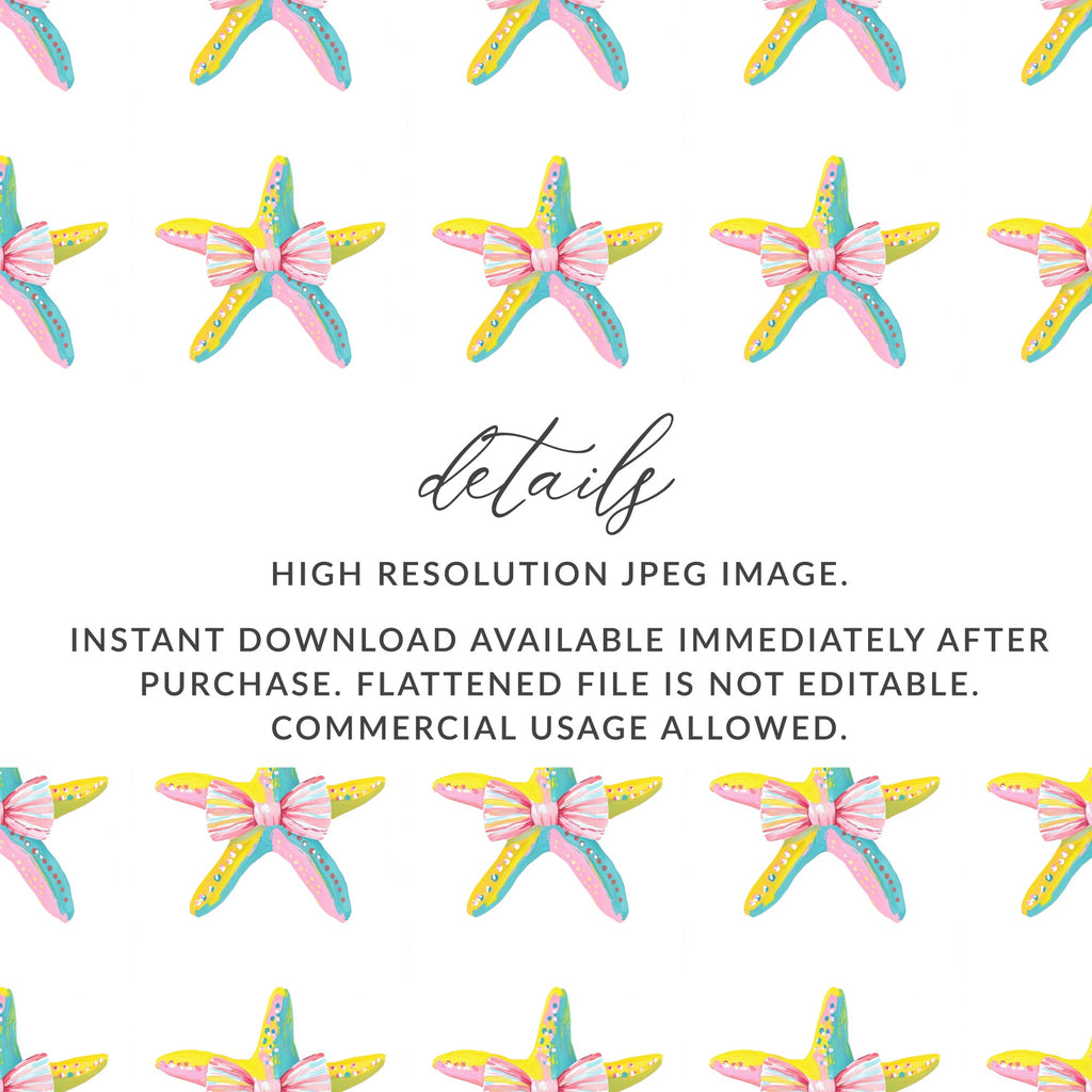 Vibrant Starfish Bows Ocean Pattern Design product type
Starfish
Seamless pattern
Digital paper
Summer vibes
Ocean theme
Nautical design
Underwater life
Beach aesthetic
Watercolor art
Colorful print
Bow tie starfish
Pink yellow blue
Marine life
Cute design
Repeating pattern
Scrapbooking
Fabric print
Wall art
Digital download
Product background