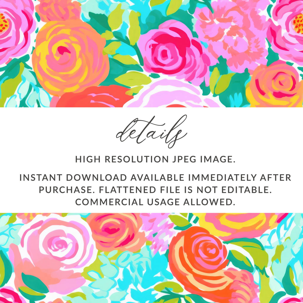 Colorful Floral High Resolution JPEG Instant Download