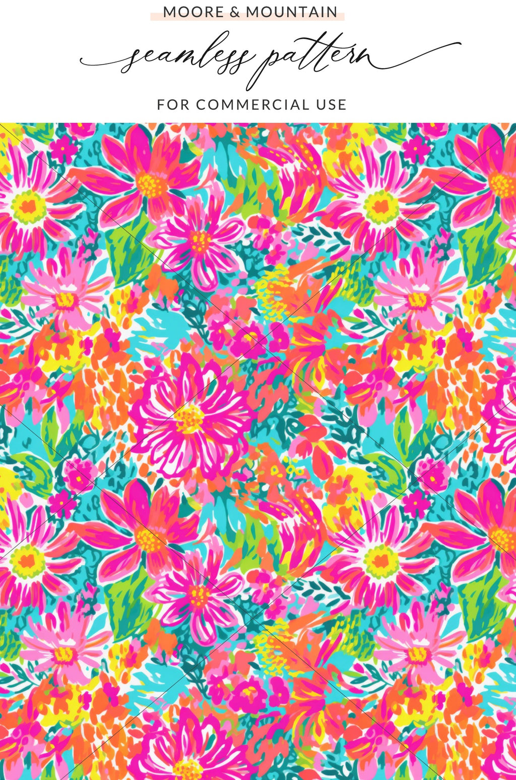 Colorful Floral Seamless Pattern for Commercial Use