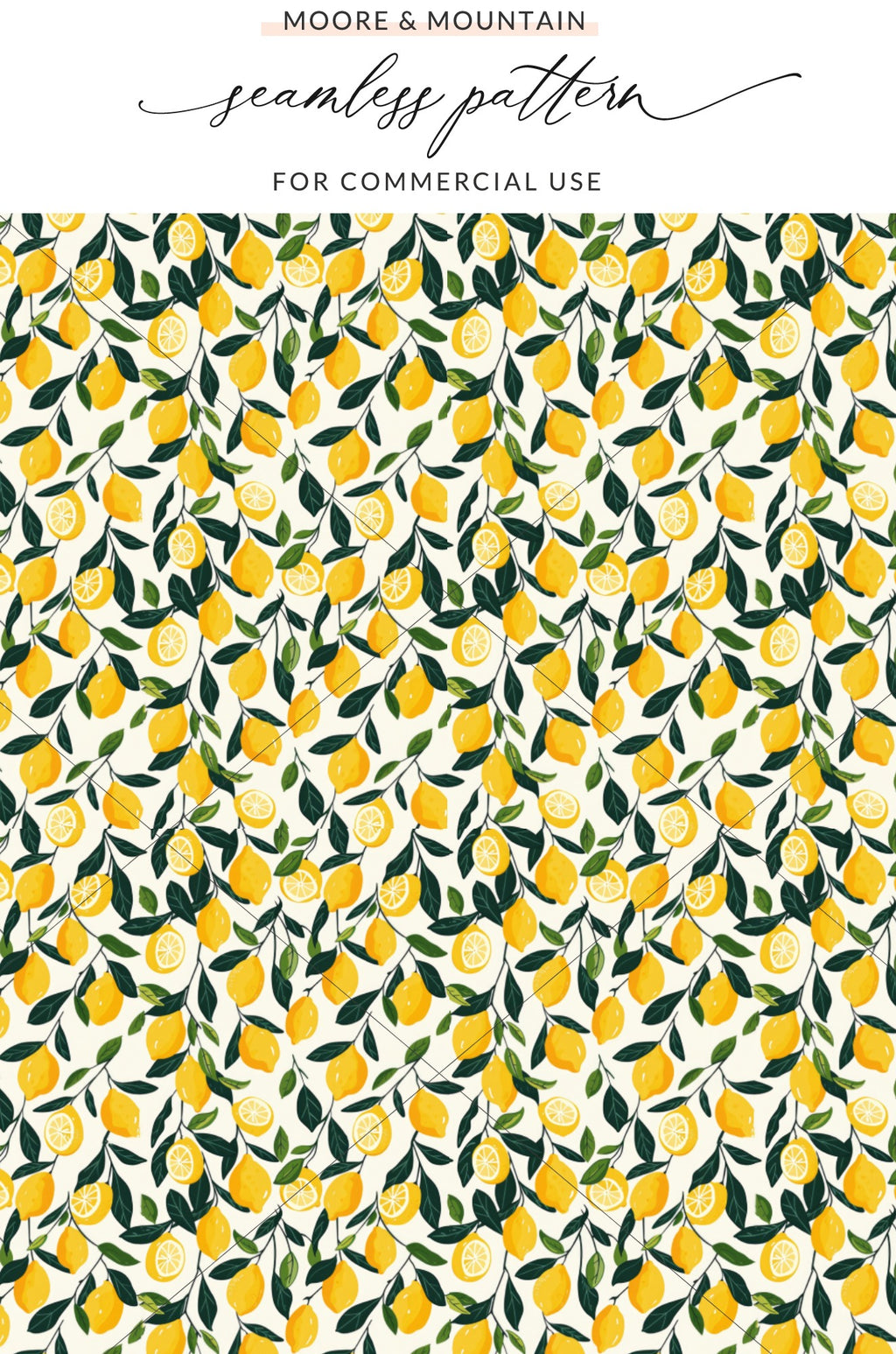 Lemon Tree Design Moore & Mountain Seamless Pattern