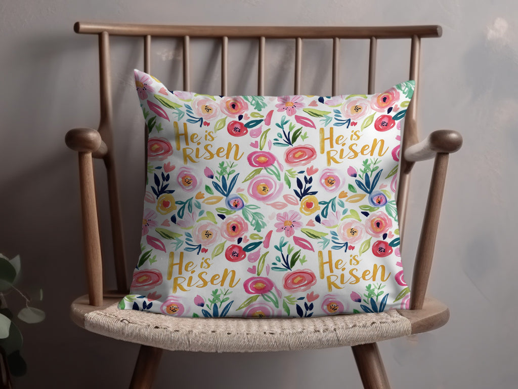 He is Risen Decorative Floral Cushion Pillow
