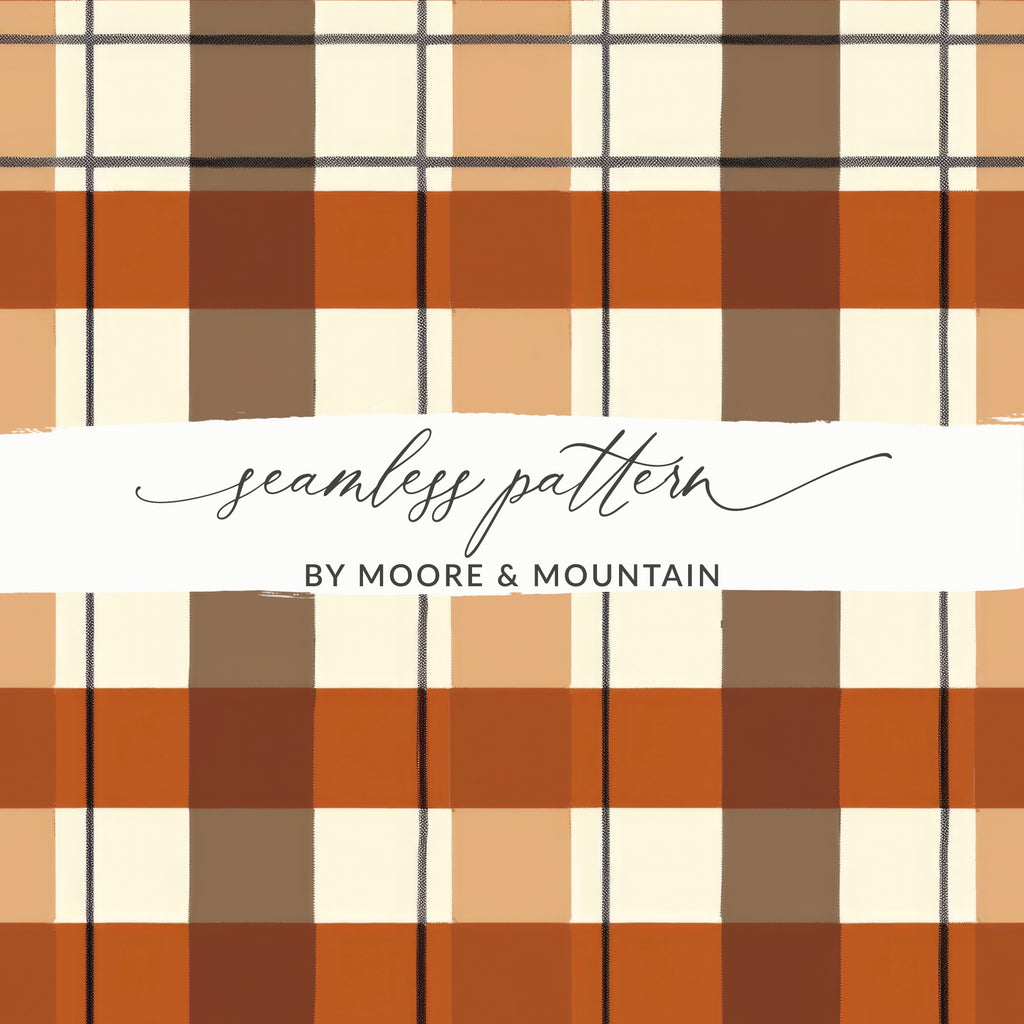 Orange and Brown Checkered Seamless Pattern Design