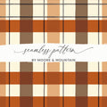 Orange and Brown Checkered Seamless Pattern Design