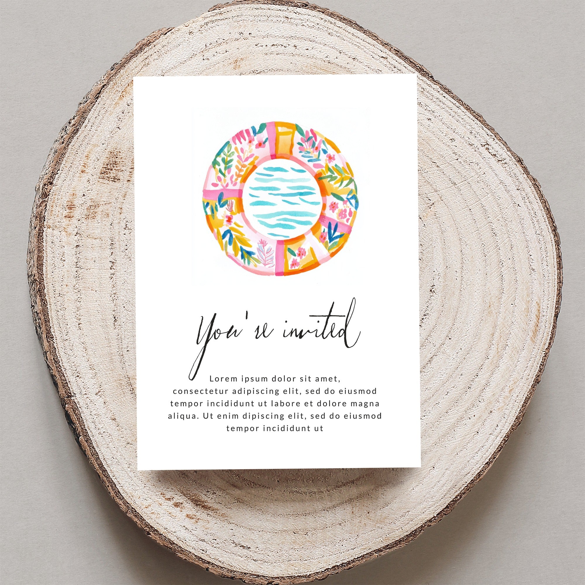 SVG Floral Pool Float SVG, Summer Water PNG, Preppy Neon Clipart, Girly Beach Illustration, Trendy Sticker Design, Sublimation Digital Art