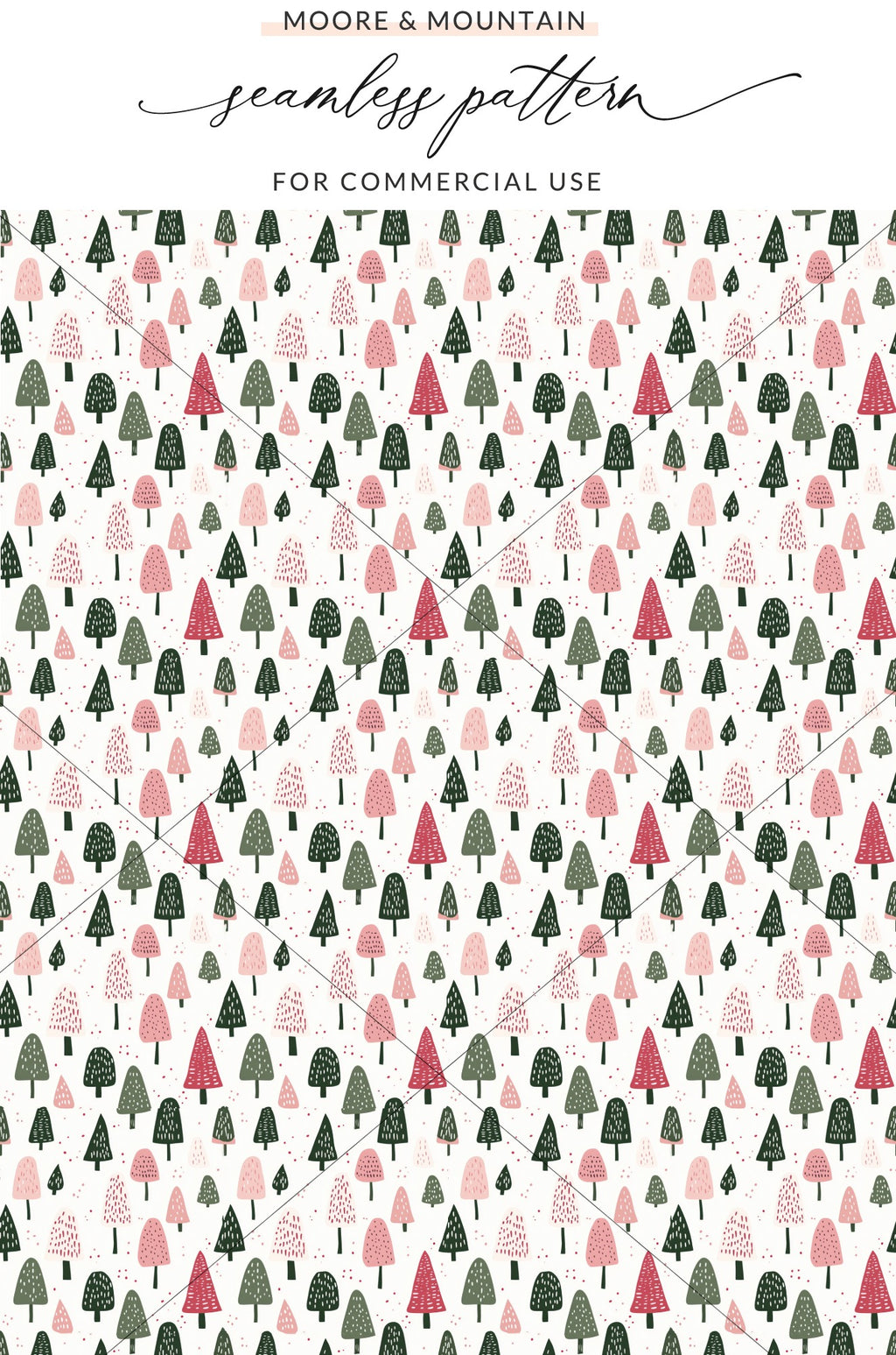 Cute Multi-Colored Trees Seamless Pattern for Commercial Use