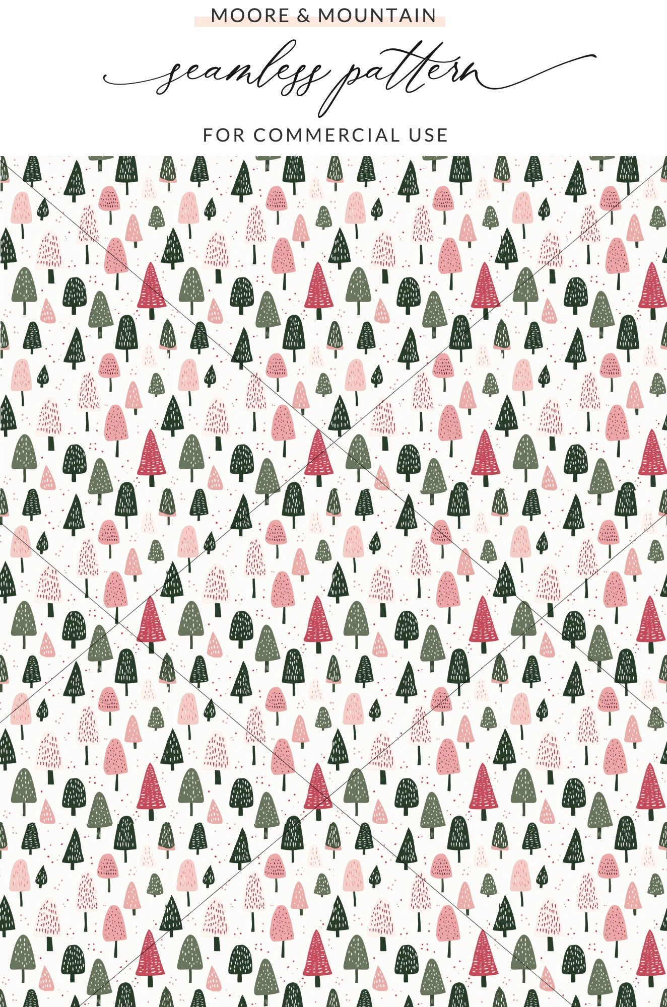 Cute Multi-Colored Trees Seamless Pattern for Commercial Use