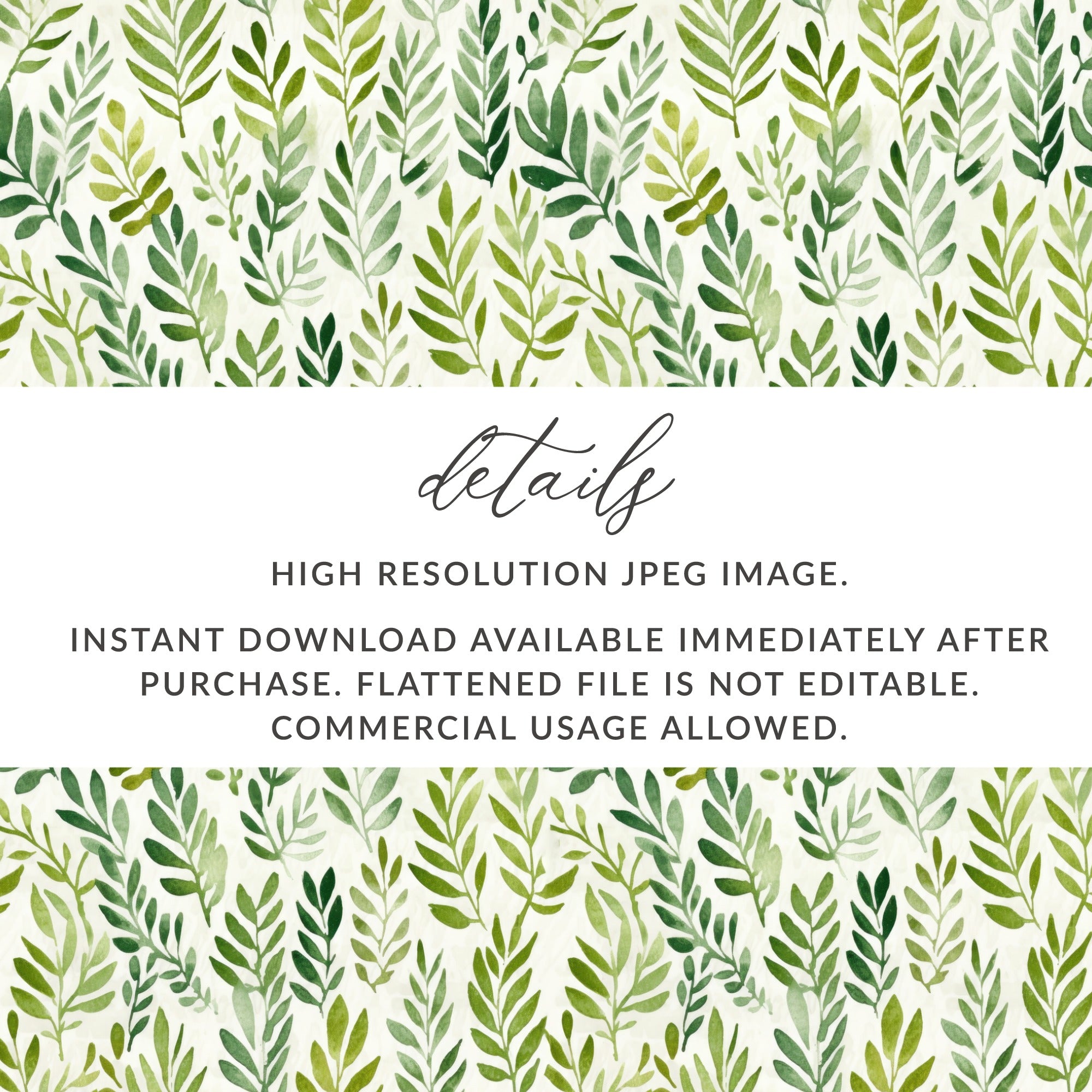 High Resolution Leaf Pattern JPEG Image Instant Download
