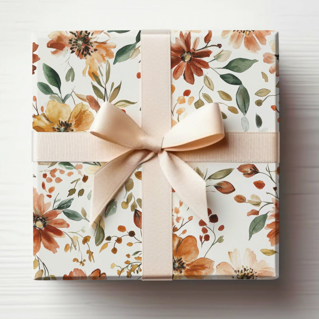 Elegant Floral Design Gift Box with Ribbon Bow
