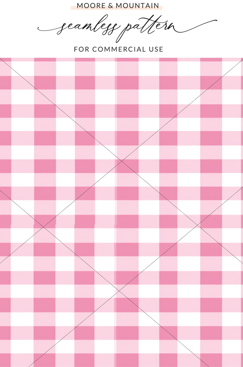 Pink Gingham Check Seamless Pattern for Commercial Use