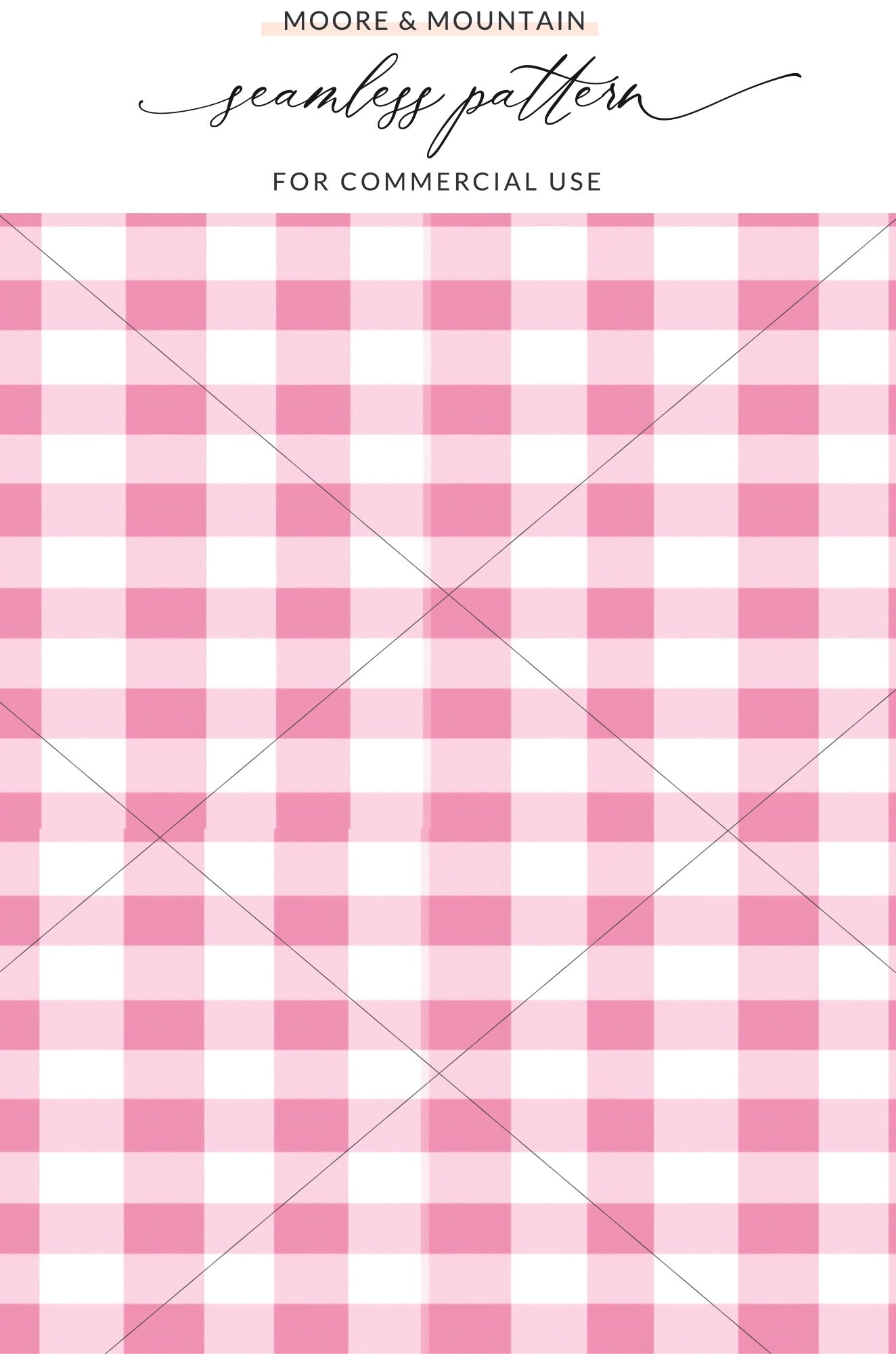 Pink Gingham Check Seamless Pattern for Commercial Use