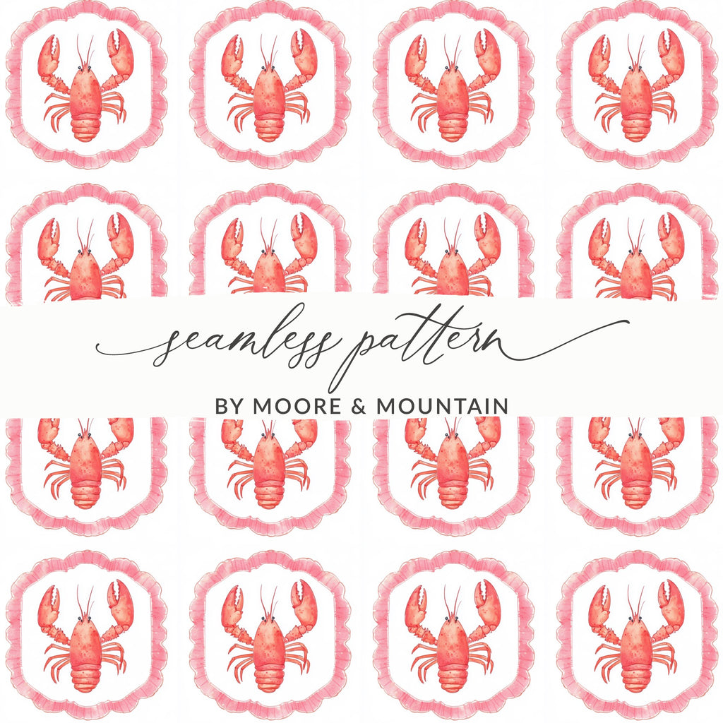 Red Lobster Pink Ruffle Frame seamless pattern product type