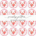 Red Lobster Pink Ruffle Frame seamless pattern product type
