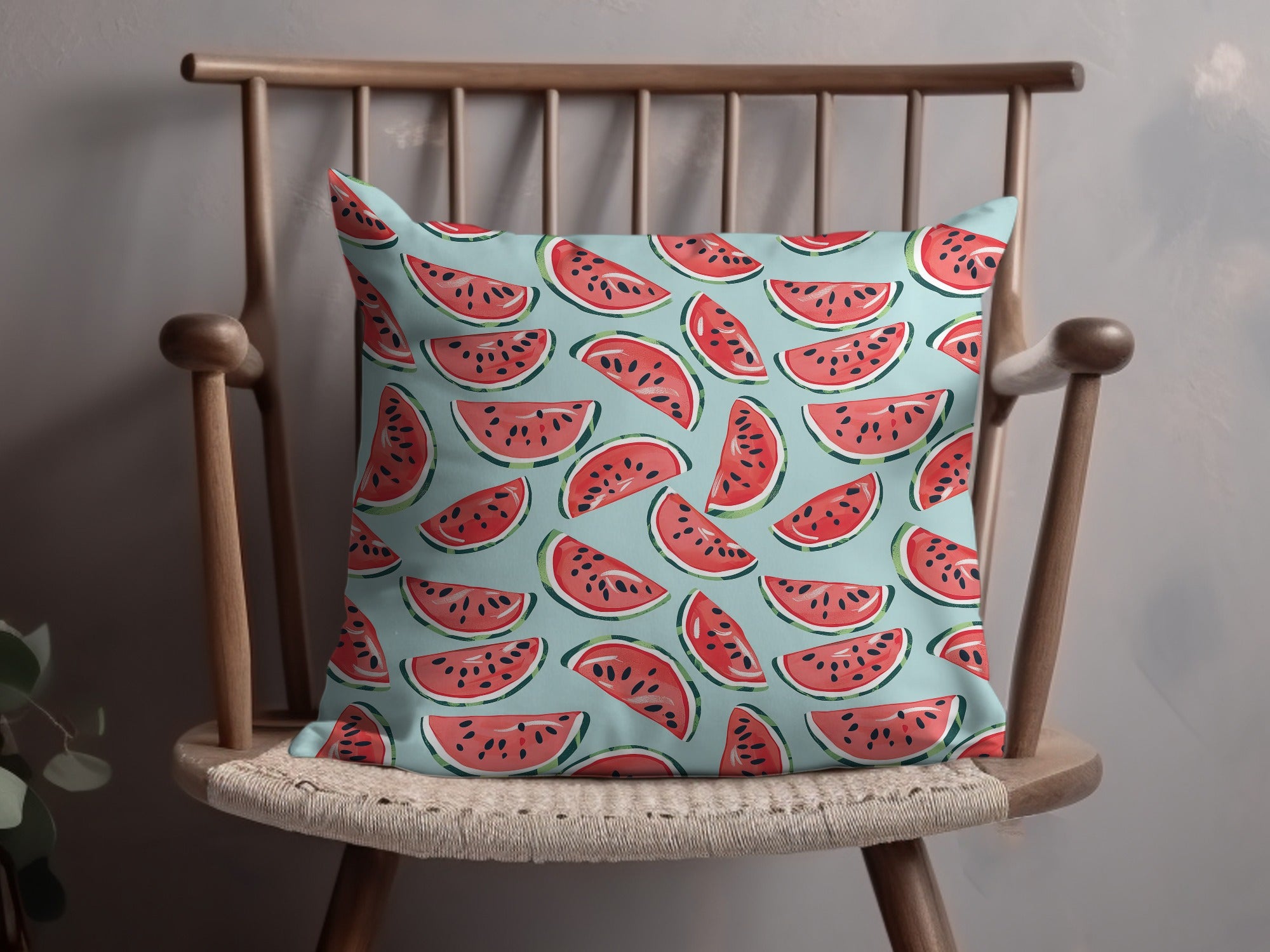 Vibrant Watermelon Pattern Throw Pillow
