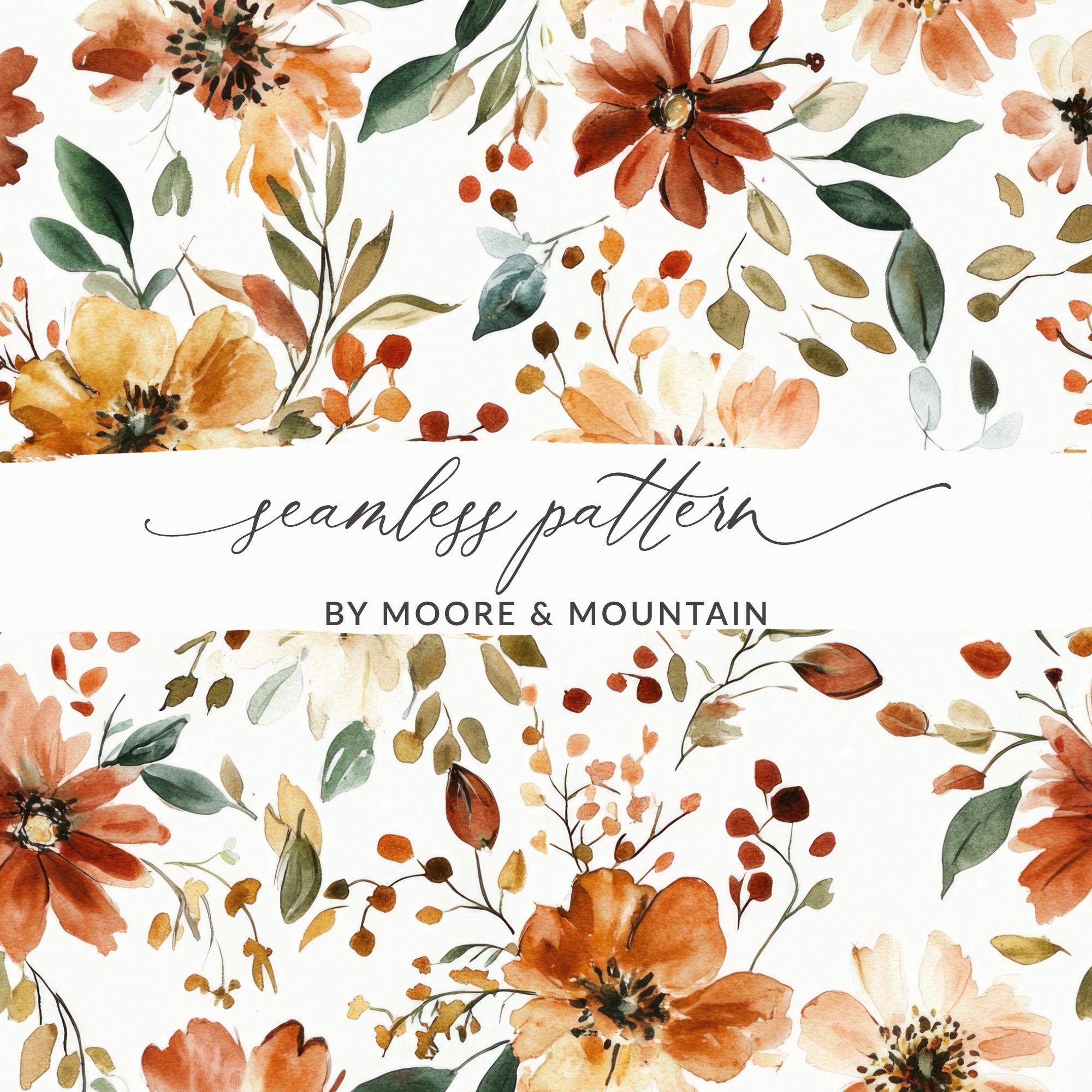 Autumn Floral Seamless Pattern by Moore & Mountain Design