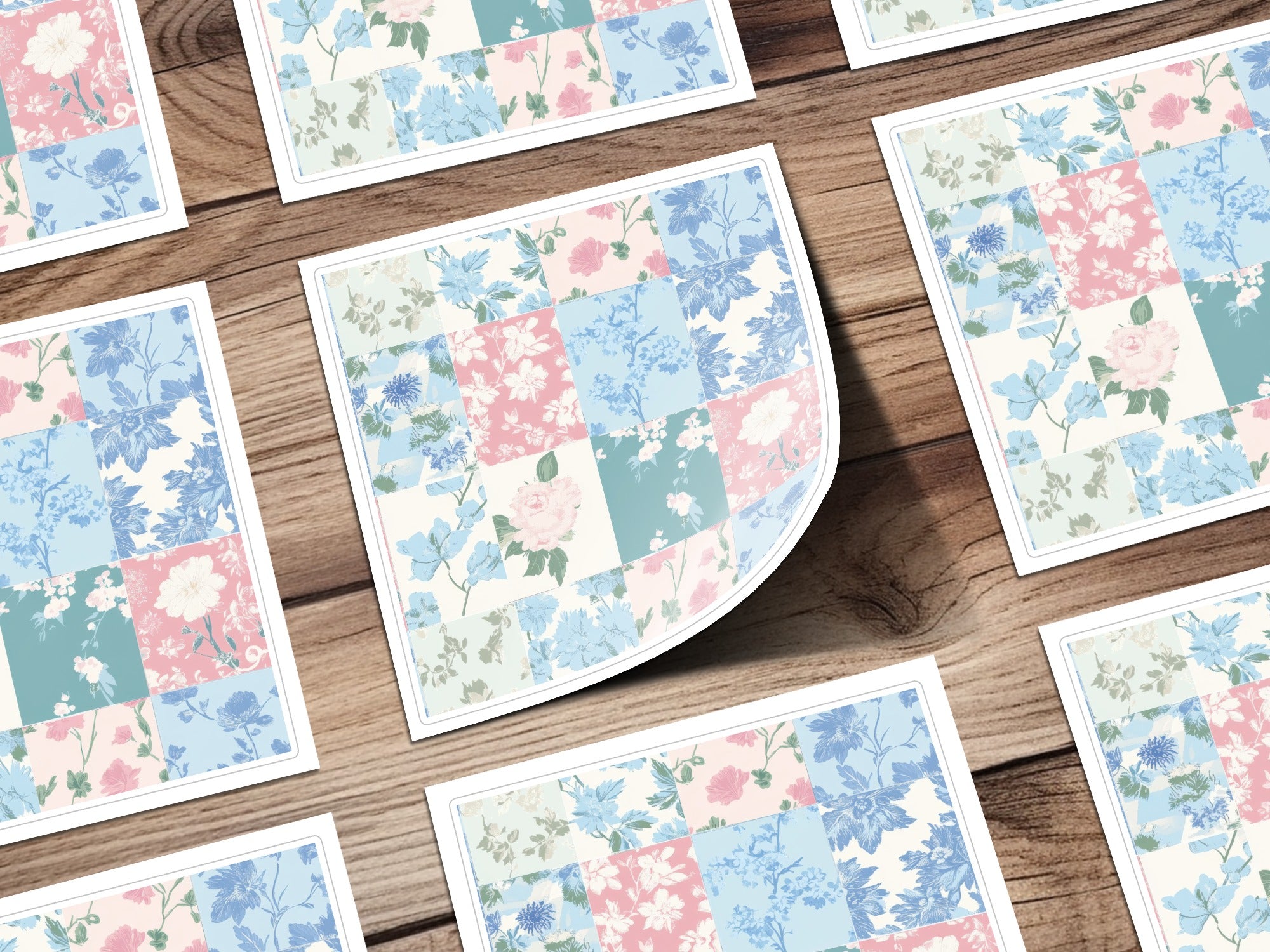 Vintage Floral Patchwork Design Square Decorative Sheet