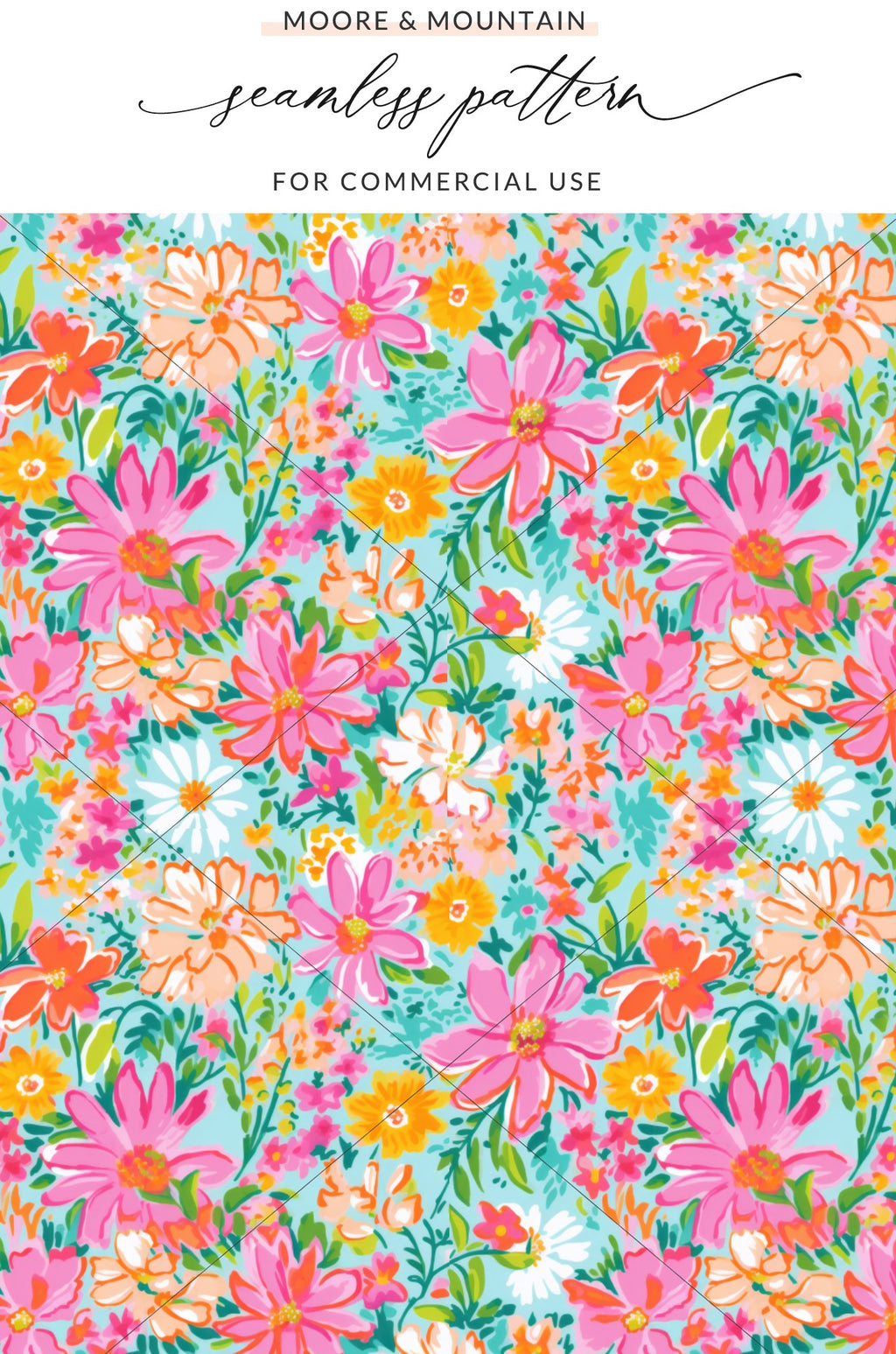 Colorful Floral Seamless Pattern for Commercial Use