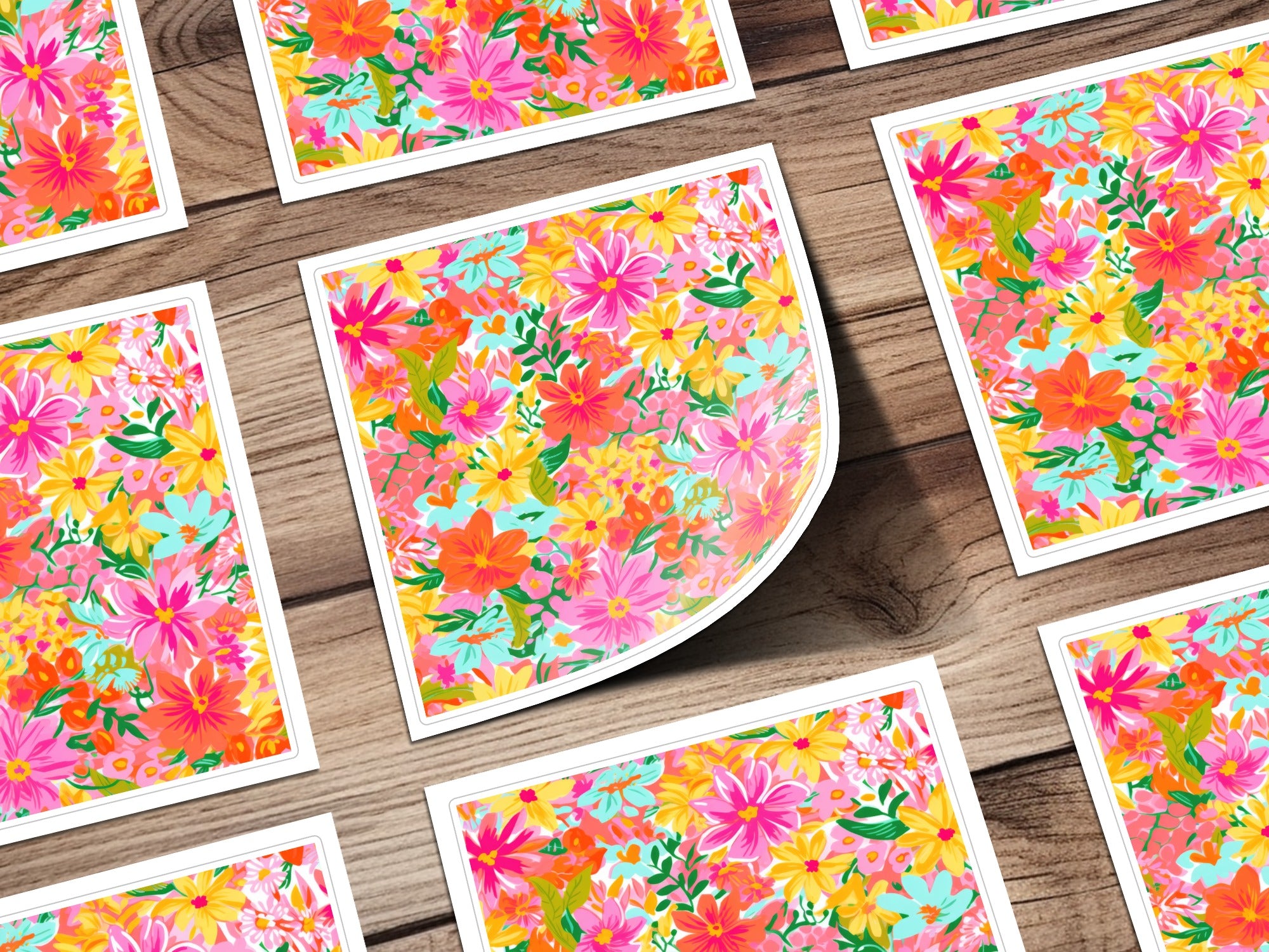 Vibrant Floral Sticker Set Colorful and Decorative Stickers