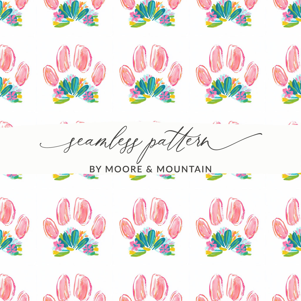 Paw Print Floral Seamless Pattern BY MOORE & MOUNTAIN product type