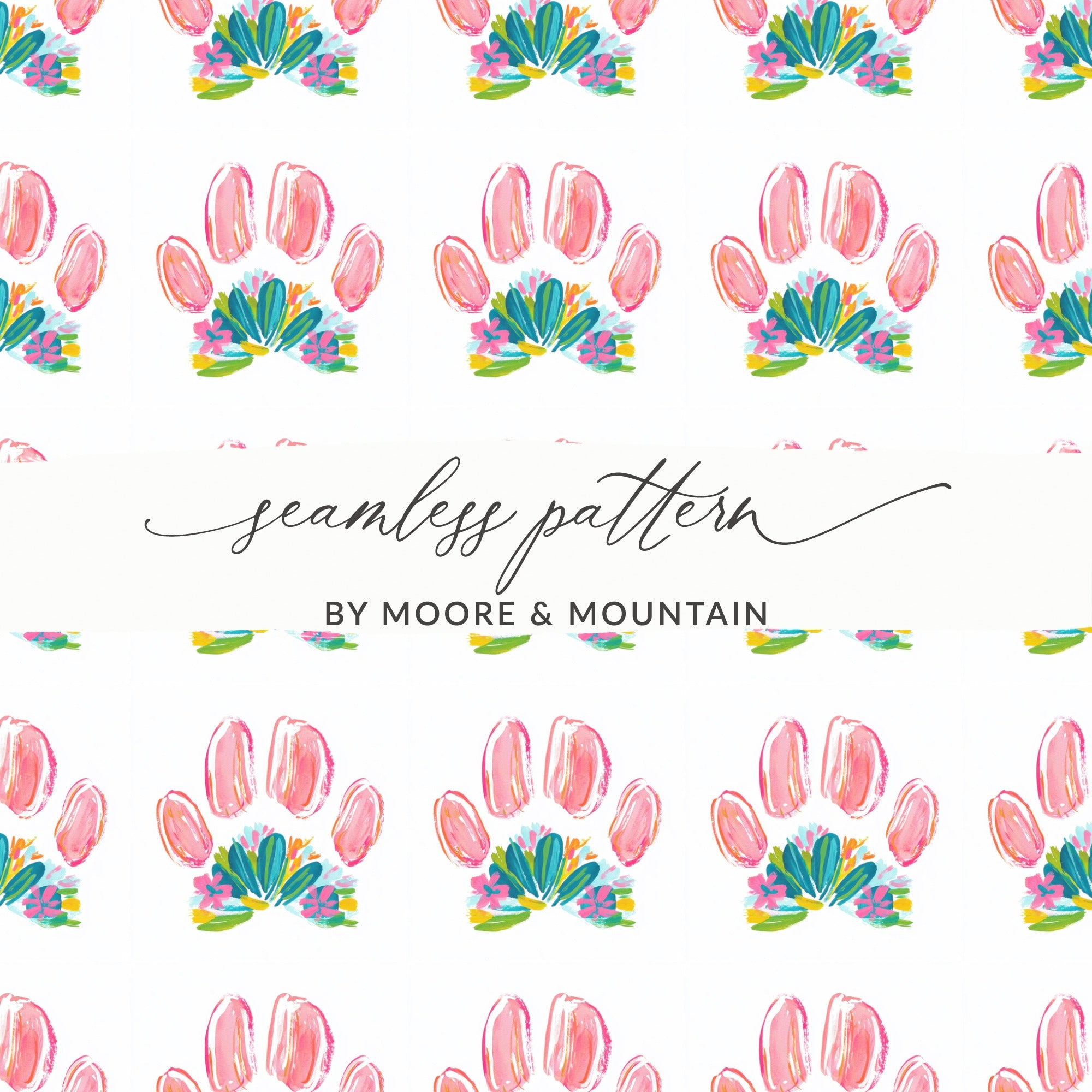 Paw Print Floral Seamless Pattern BY MOORE & MOUNTAIN product type