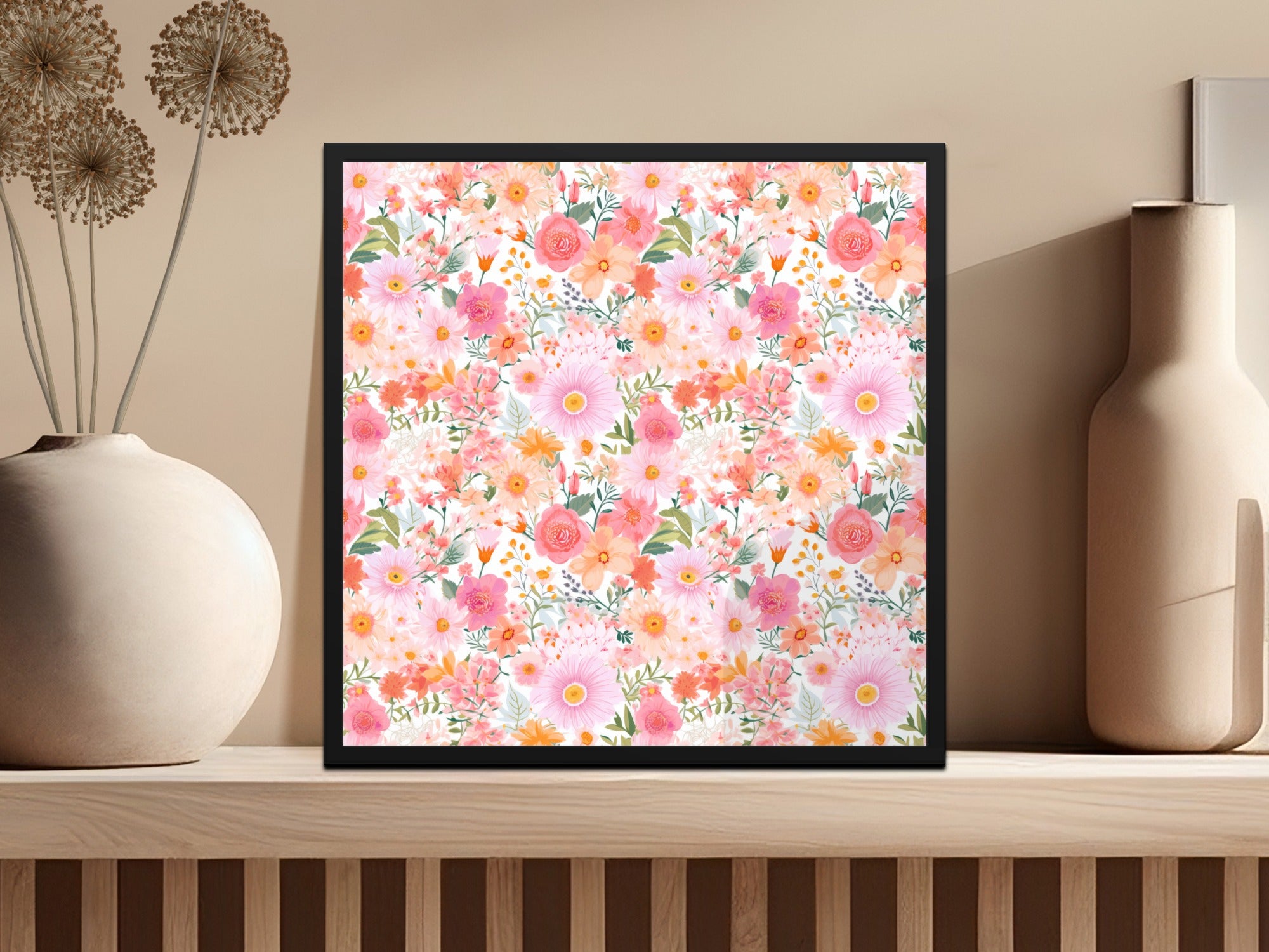 Vibrant Floral Framed Print for Modern Home Decor