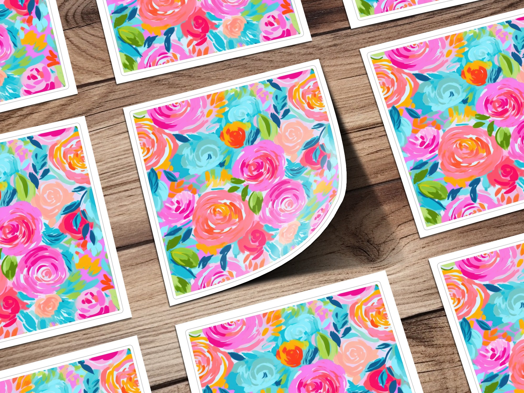 Vibrant Floral Pattern Art Print with Colorful Blooms