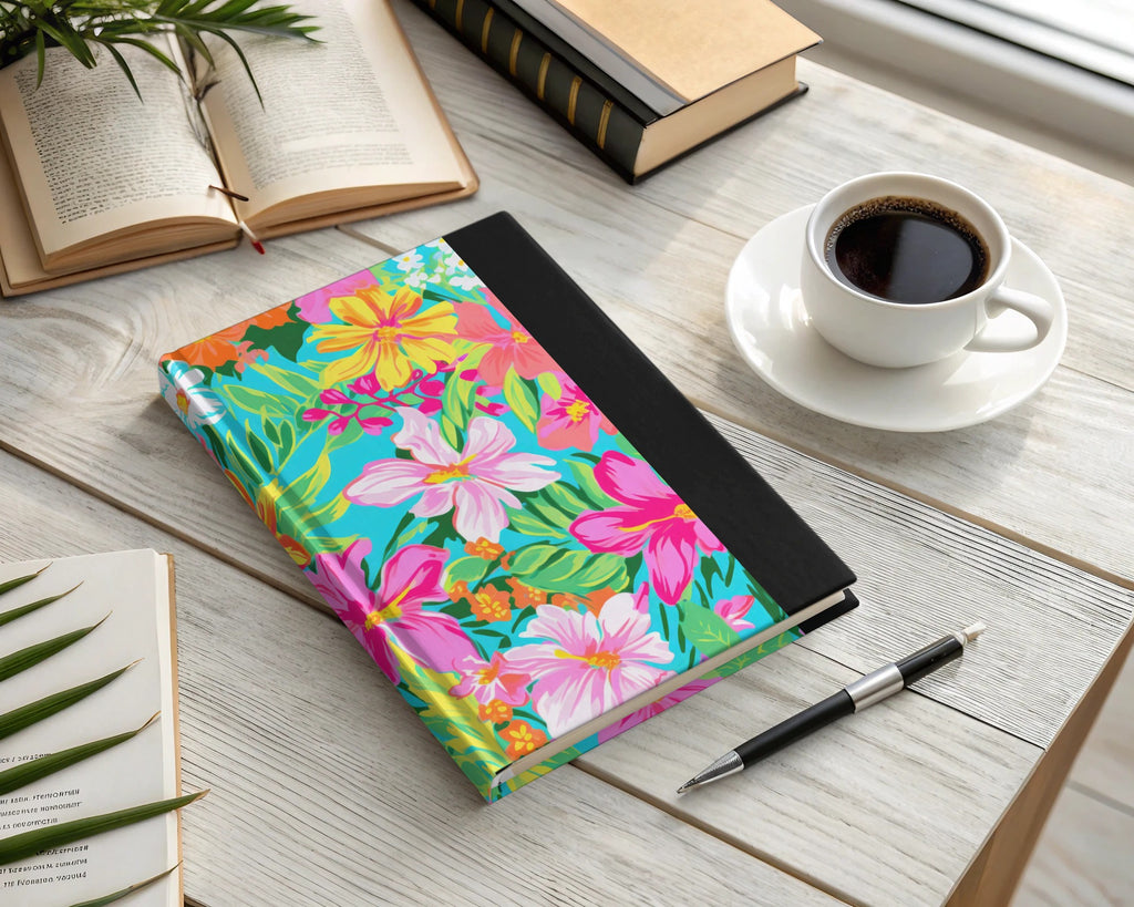 Colorful Floral Design Hardcover Notebook for Daily Use