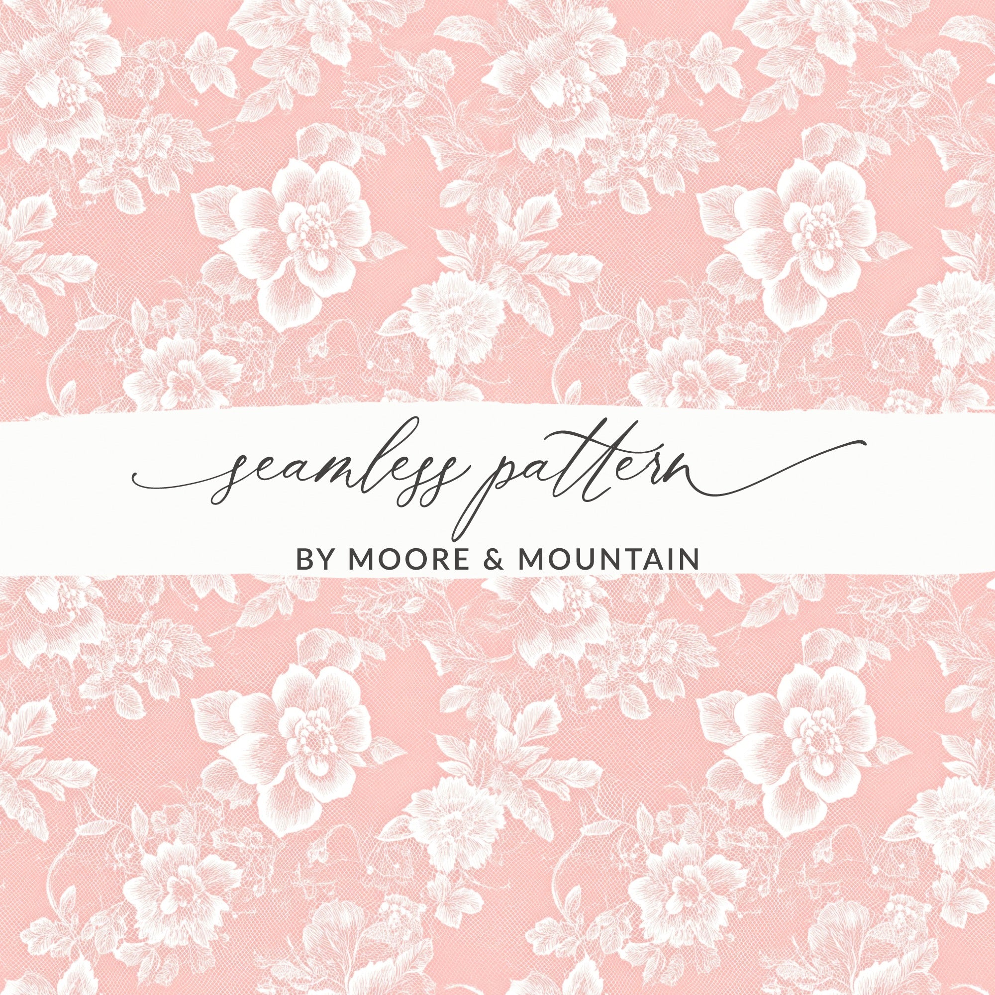 Elegant Pink Floral Seamless Pattern by Moore & Mountain