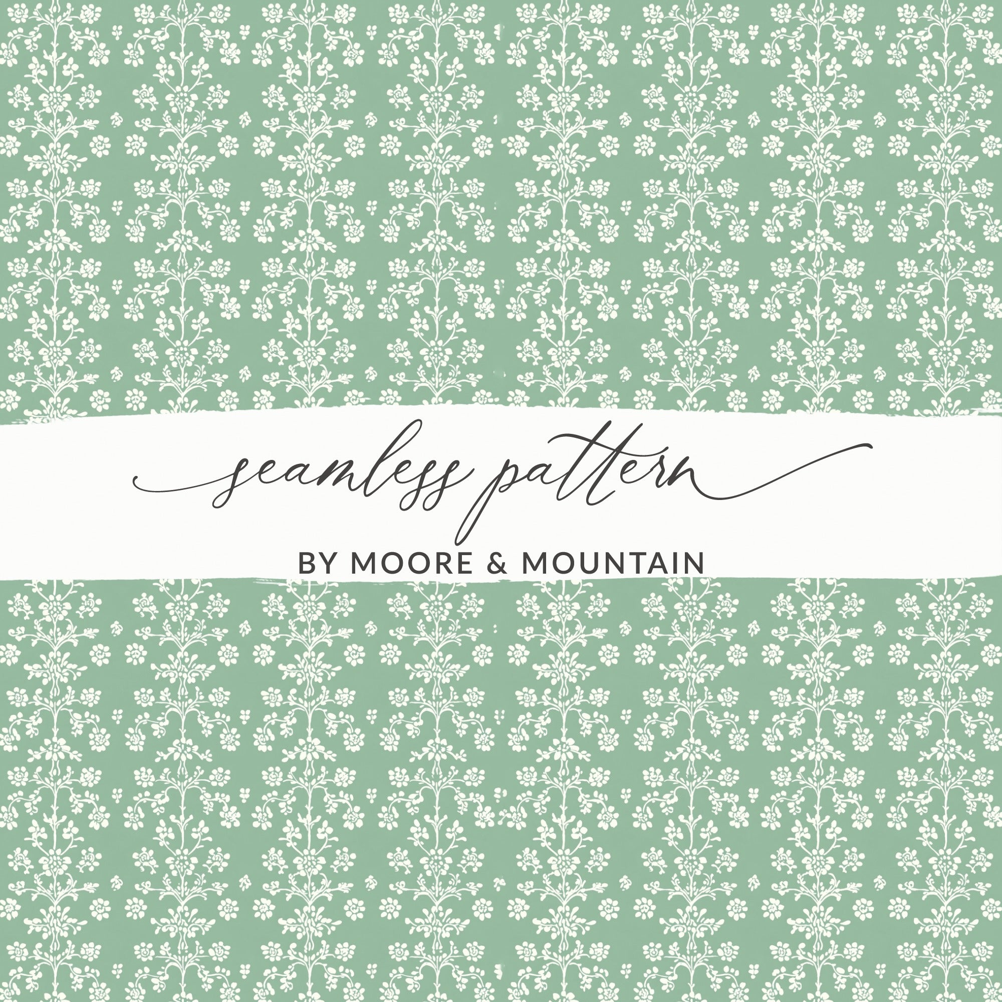 Green Floral Seamless Pattern by Moore & Mountain Design