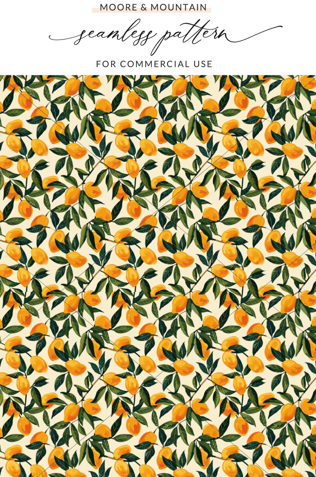 Orange Fruit Seamless Pattern for Commercial Use