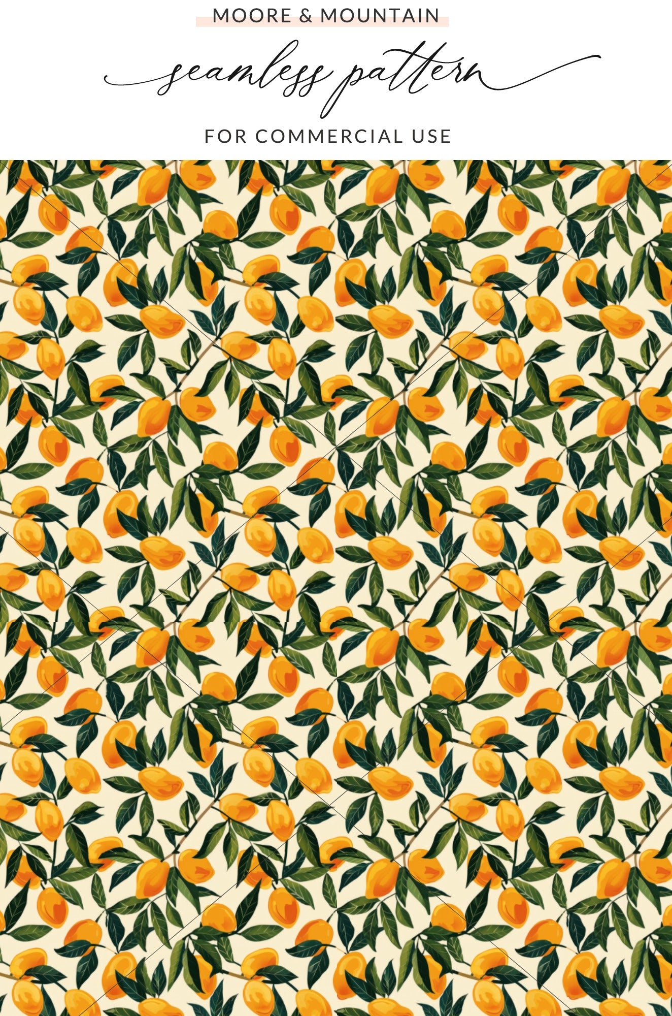 Orange Fruit Seamless Pattern for Commercial Use