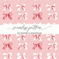 Seamless Pink and Red Bow Pattern Artwork by Moore & Mountain