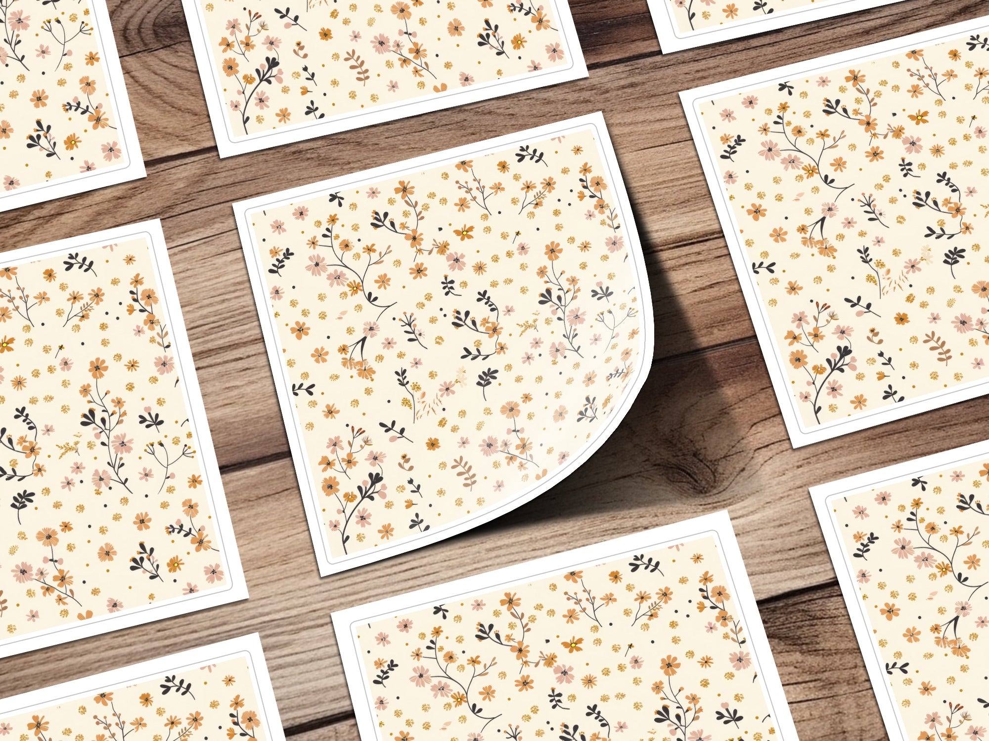 Floral Pattern with Yellow and Black Elements product