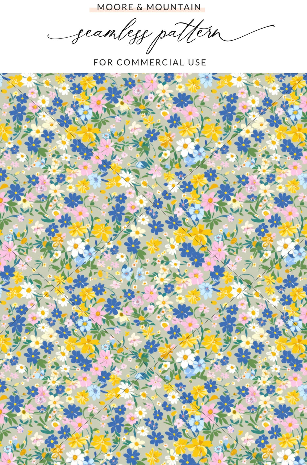 Colorful Floral Seamless Pattern for Commercial Use
