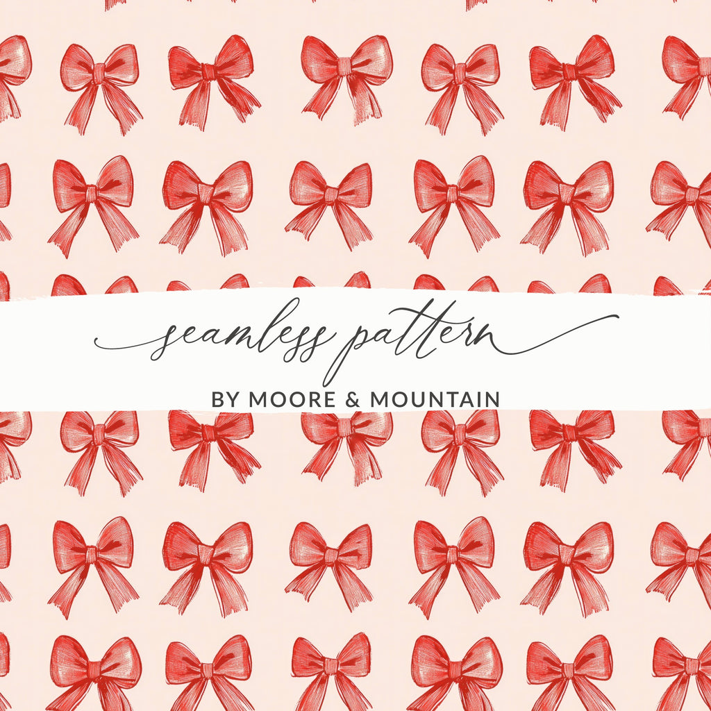 Seamless Red Bow Pattern by Moore & Mountain Design