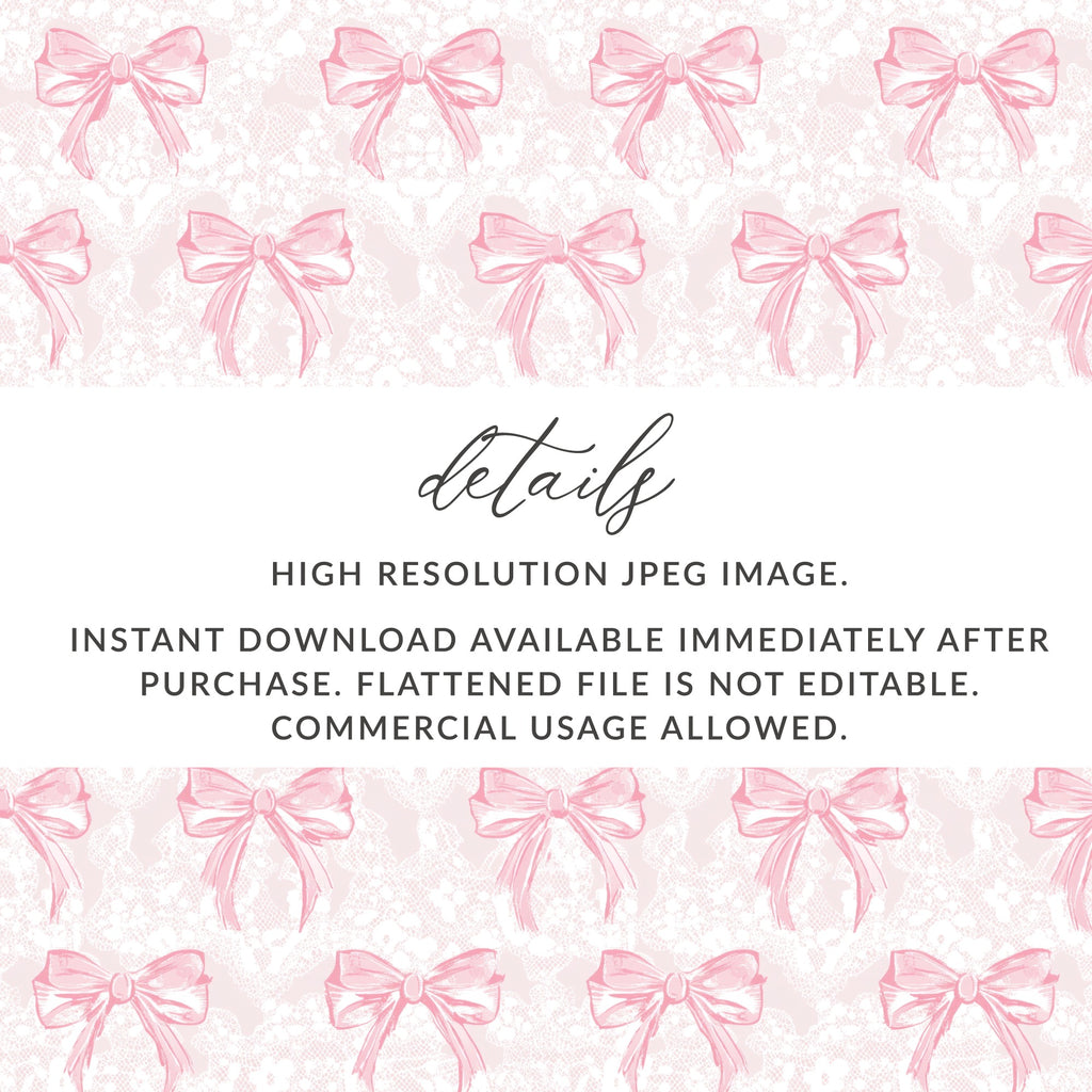 Pink Bows High Resolution JPEG Instant Download File