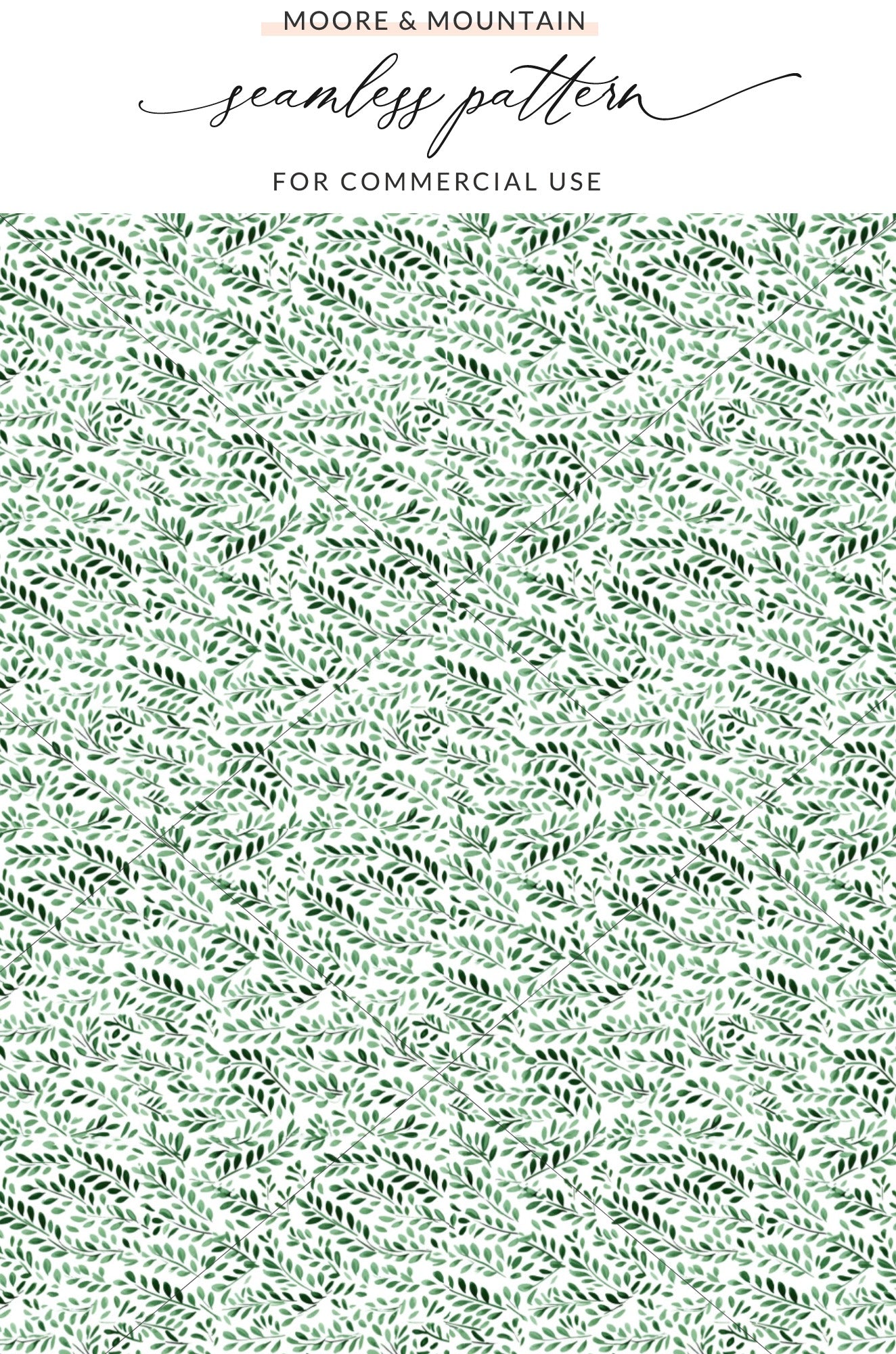Elegant Green Foliage Seamless Design for Commercial Use