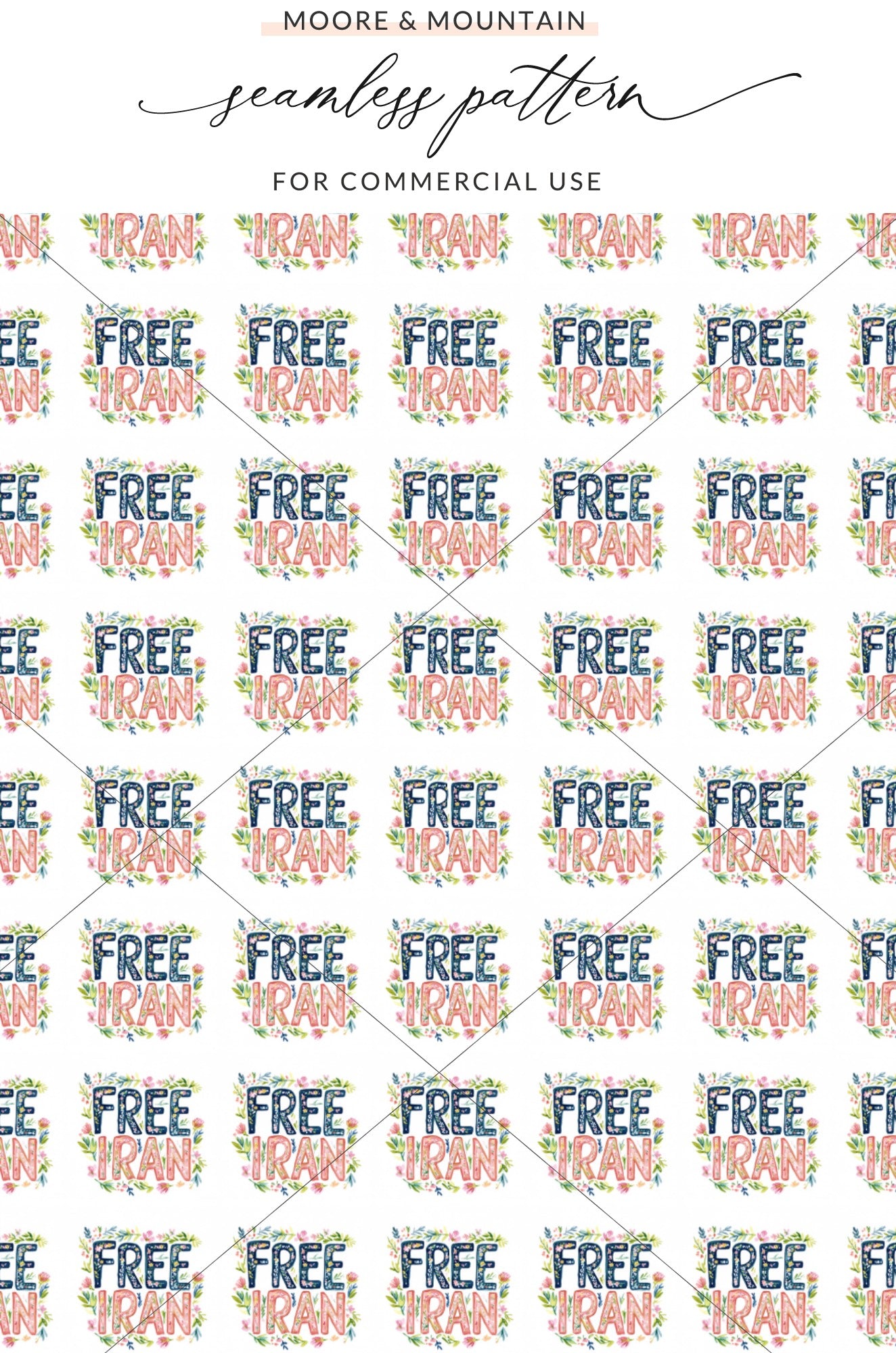 Free Iran Floral Seamless Design Pattern Digital product type
Free Iran, Seamless Pattern, Floral Design, Digital Pattern, Repeat Pattern, Iran Protest, Women Life Freedom, Mahsa Amini, Human Rights, Activism Art, Political Statement, Watercolor Floral, Text Pattern, Commercial Use, Digital Download, Instant Download, Fabric Design, Support Iran, Protest Art, Rights Movement