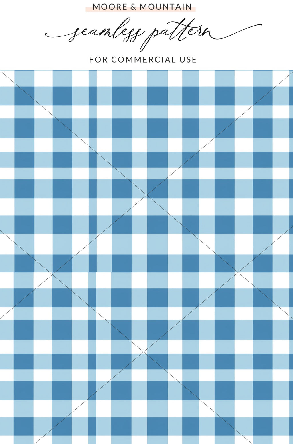 Beautiful Blue Gingham Seamless Pattern for Commercial Use