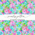 Floral seamless pattern with "seamless pattern" and "by Moore & Mountain" text.