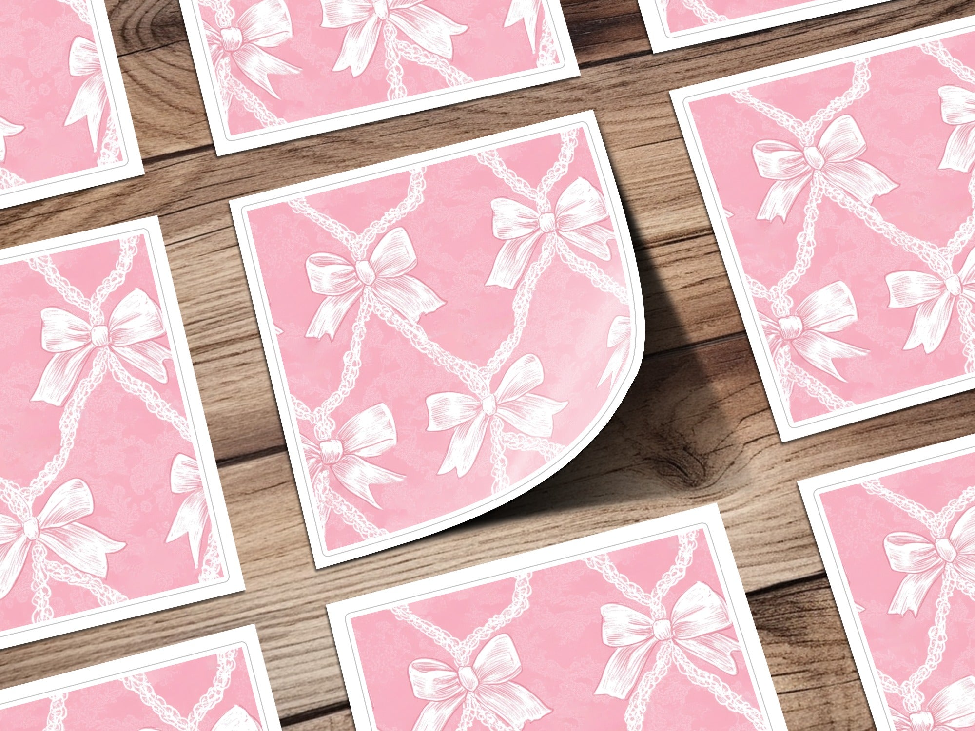 Elegant Pink Bow and Lace Pattern Design product