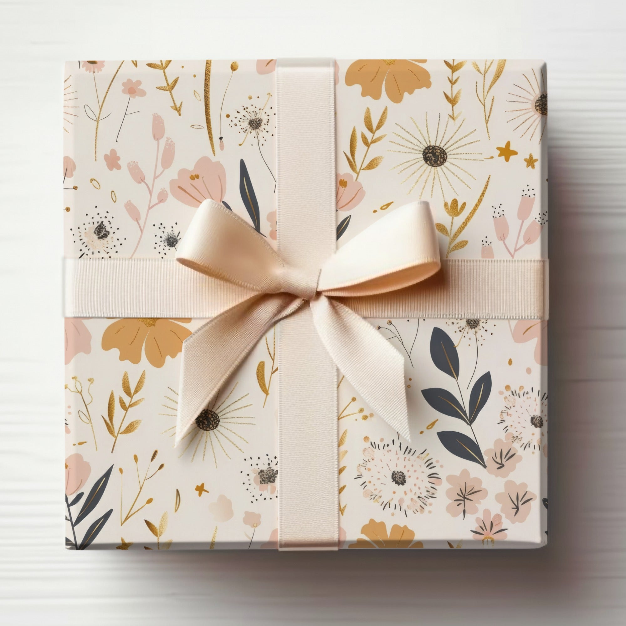 Elegant Floral Gift Box with Ribbon for Special Occasions