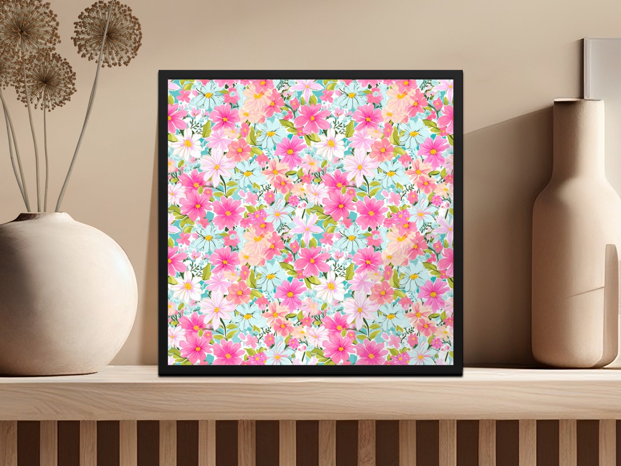 Vibrant Botanical Floral Artwork Wall Decor Print