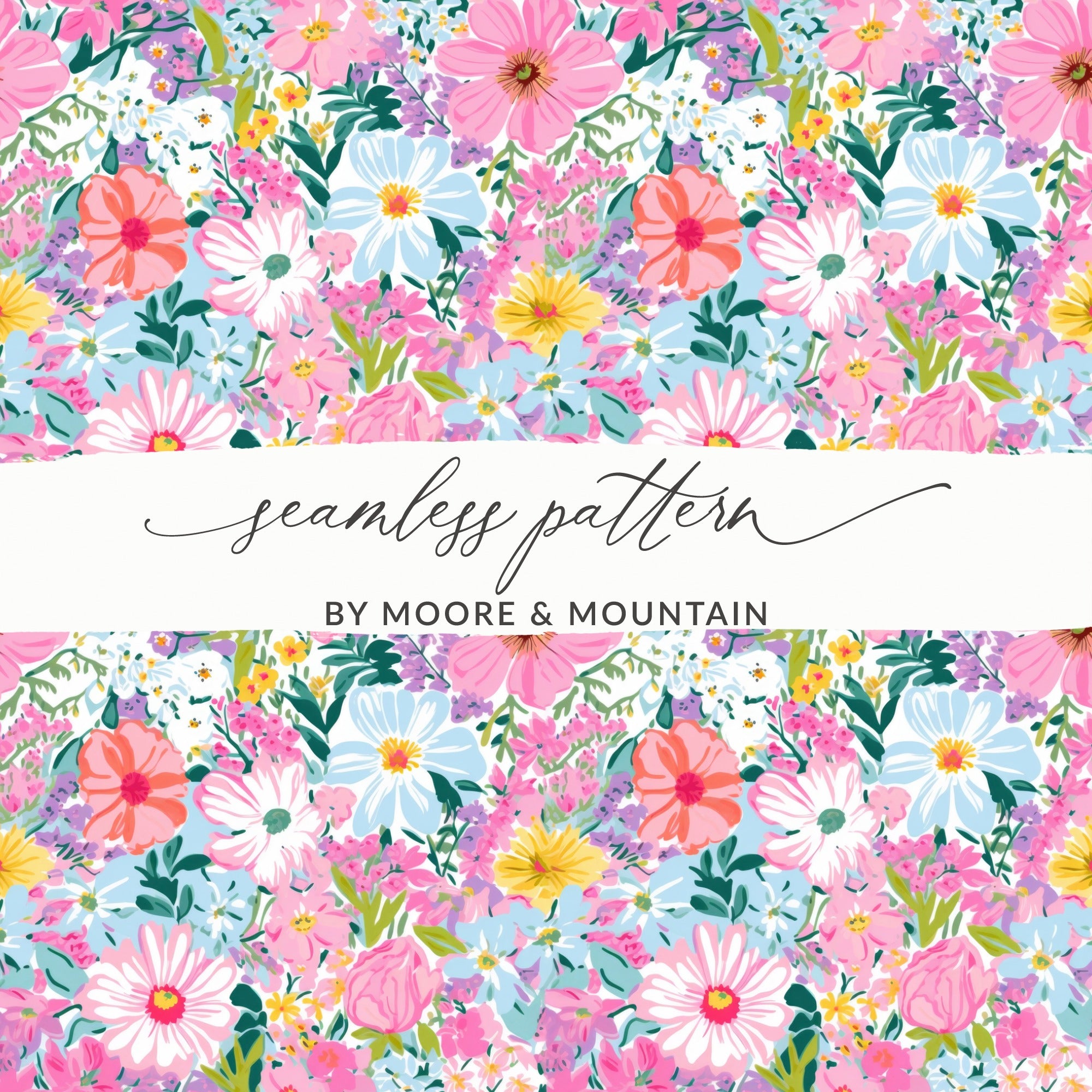 Colorful Floral Seamless Pattern by Moore & Mountain
