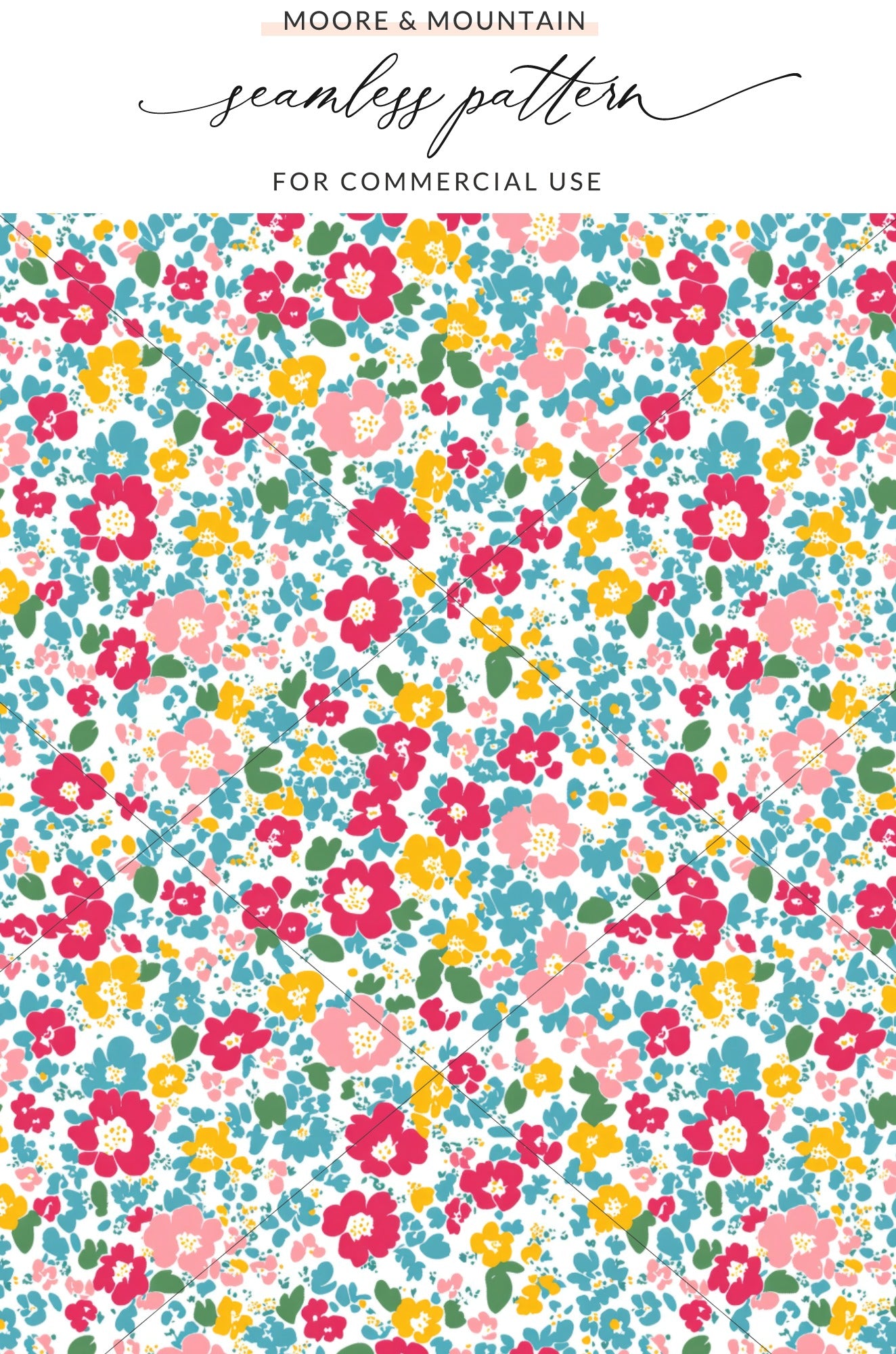 Colorful Floral Seamless Pattern for Commercial Use